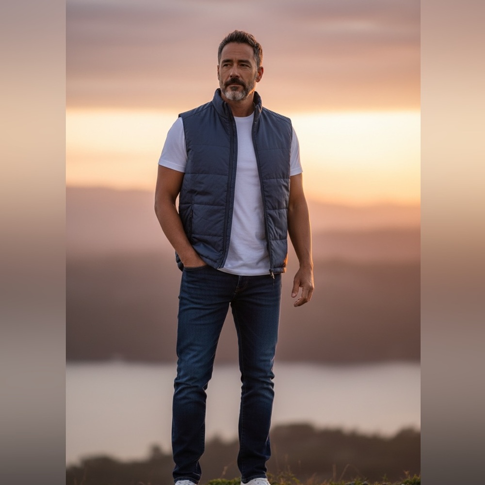 Gavin Green Men’s Navy Quilted Vest